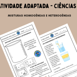 Atividade adaptada - mistura homogênea e heterogênea