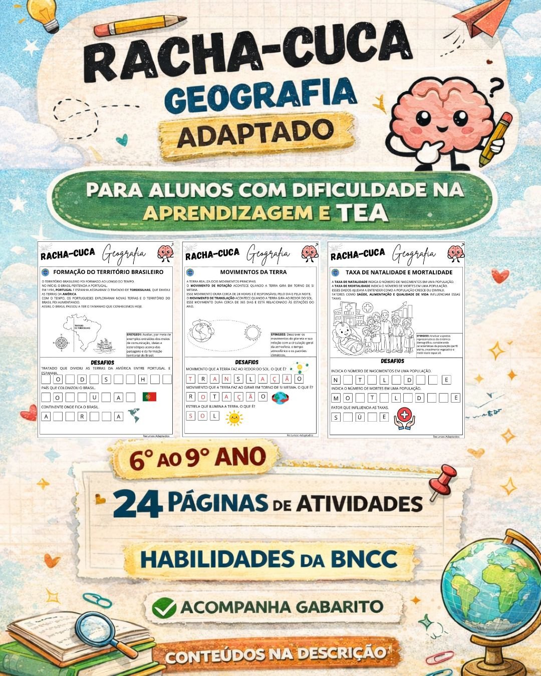 Racha-Cuca Geografia Adaptado (6º ao 9º)