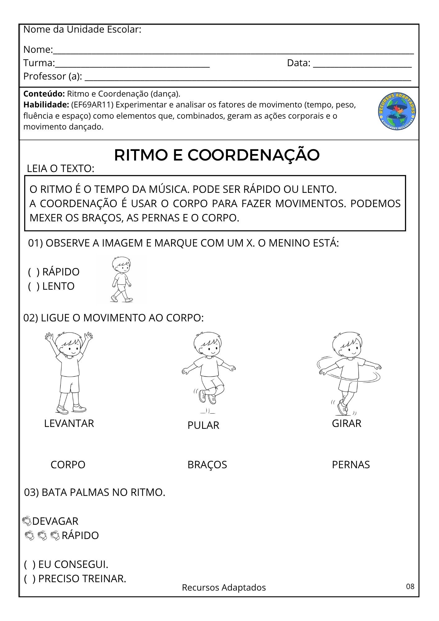 Atividades Autismo 6º ao 9º ARTE – KIT 01 - Imagem 6