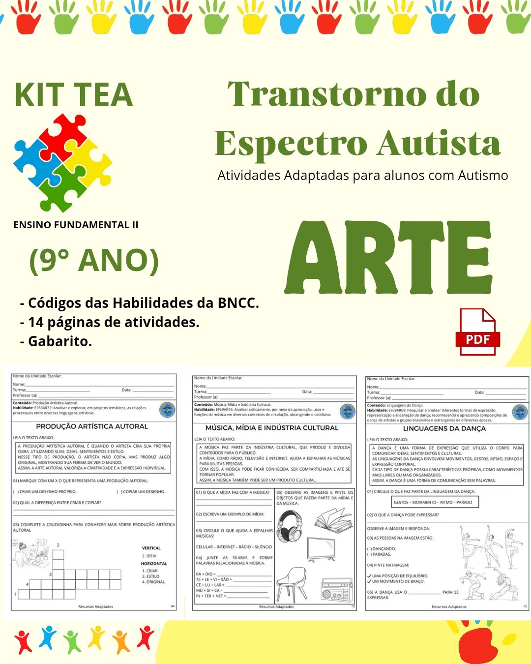 Atividades Autismo 9⁰ ano - ARTE