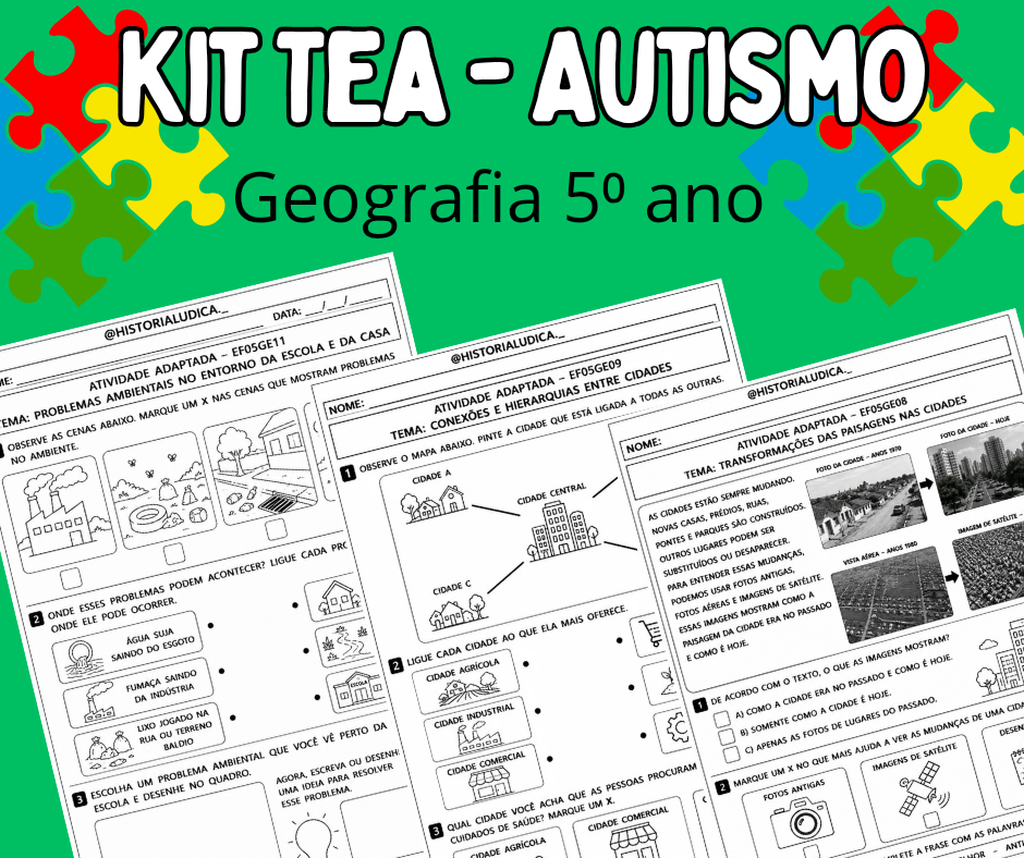 Atividades para Autistas 5⁰ ano – Geografia