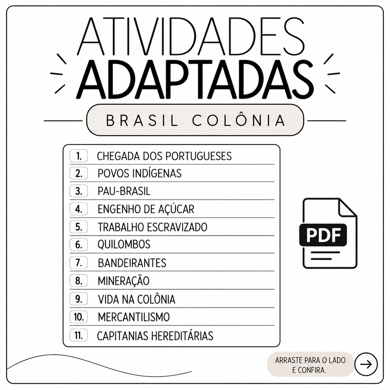 Atividades Adaptadas Brasil Colônia